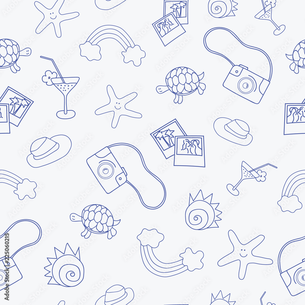 Relaxing on the beach, seamless pattern Relaxing on the beach, seamless pattern