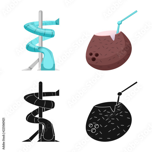 Isolated object of pool and swimming symbol. Set of pool and activity vector icon for stock.