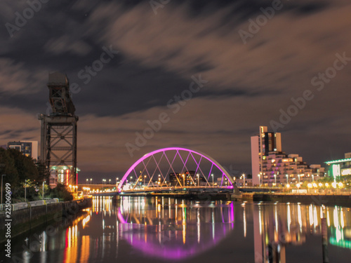 Night time cityscape of glasgow