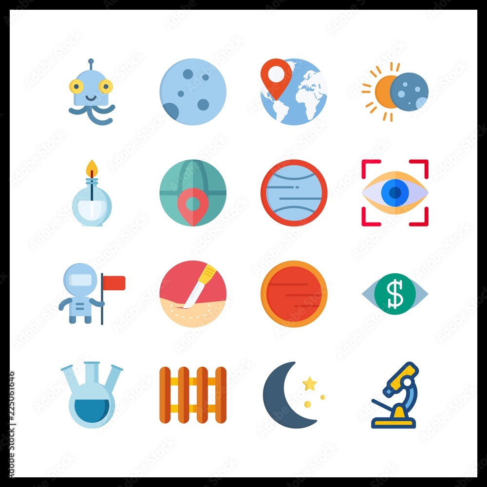 science vector icons set. moon, eclipse, radiators and surgery in this set. science vector icons set. moon, eclipse, radiators and surgery in this set.