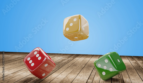 cubes dices red to green on...