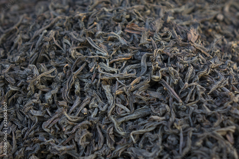 Dried black tea background