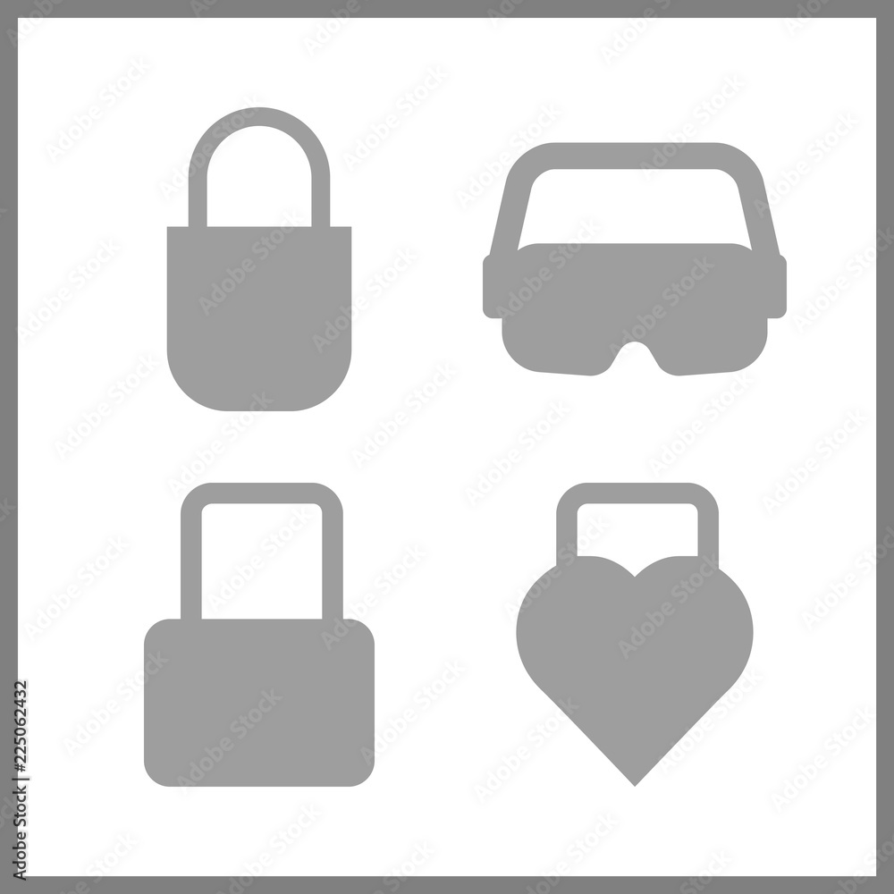 4 password icon. Vector illustration password set. secure and padlock icons for password works 4 password icon. Vector illustration password set. secure and padlock icons for password works