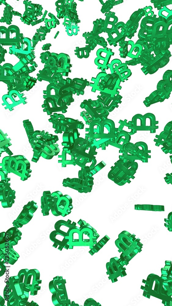 Digital currency symbol Bitcoin on a white background. Fall of bitcoin. Cryptocurrency graph on virtual screen. Business, Finance and technology concept. 3D illustration Digital currency symbol Bitcoin on a white background. Fall of bitcoin. Cryptocurrency graph on virtual screen. Business, Finance and technology concept. 3D illustration