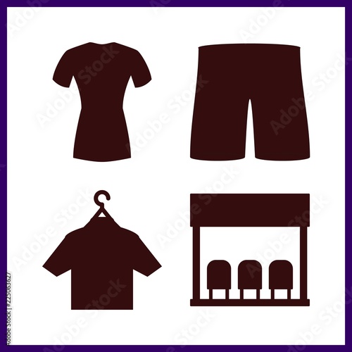 template icon. bus stop and shorts vector icons in template set. Use this illustration for template works.