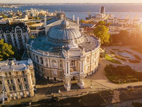 Odessa Opera and Ballet Theater Ukraine. aerial photography. city cultural sightseeing photo