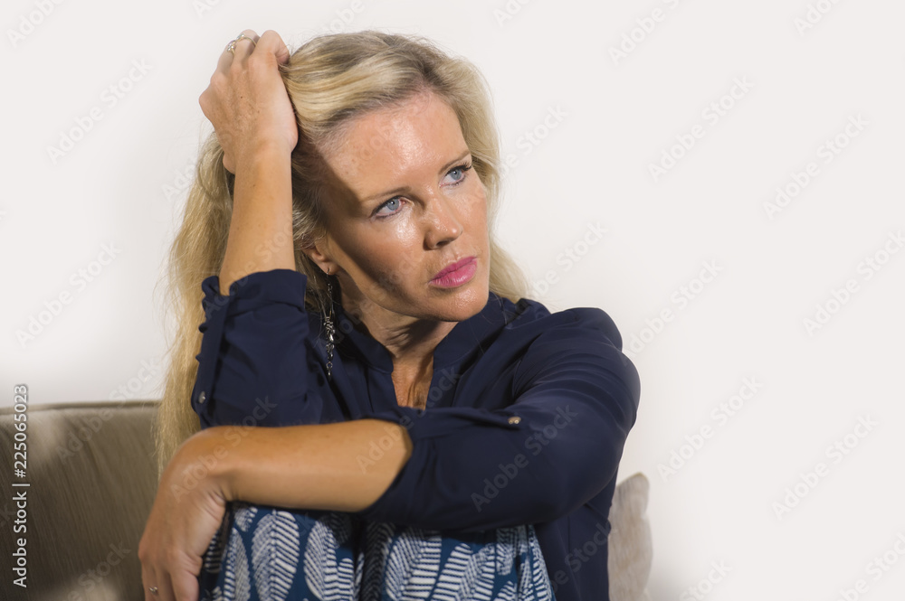 40s depressed and anxious beautiful blonde woman suffering depre 40s depressed and anxious beautiful blonde woman suffering depre