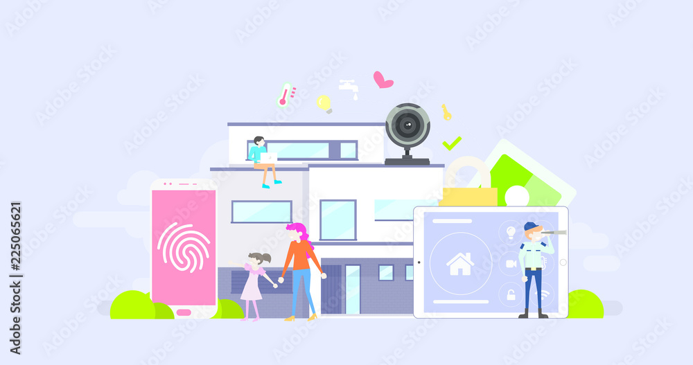 Smart House Technology Tiny People Character Concept Vector Illustration, Suitable For Wallpaper, Banner, Background, Card, Book Illustration, And Web Landing Page Smart House Technology Tiny People Character Concept Vector Illustration, Suitable For Wallpaper, Banner, Background, Card, Book Illustration, And Web Landing Page