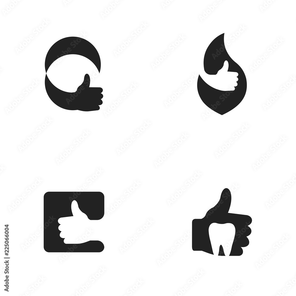 Hand Thumb Like Set Silhouette Abstract Icon Logo Design Template Element Vector Hand Thumb Like Set Silhouette Abstract Icon Logo Design Template Element Vector