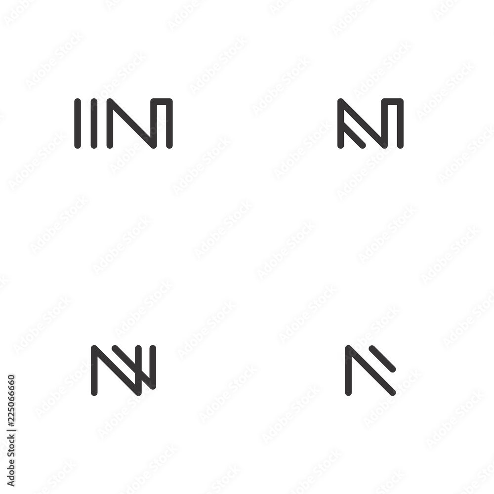 Letter N Set Idea Minimalist Outline Abstract Icon Logo Design Template Element Vector Letter N Set Idea Minimalist Outline Abstract Icon Logo Design Template Element Vector
