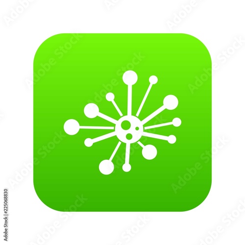 Round bacteria icon digital green for any design isolated on white vector illustration