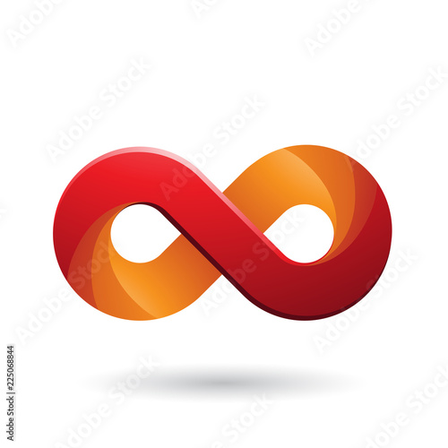 Infinity Symbol with Red and Orange Color Tints Vector Illustration