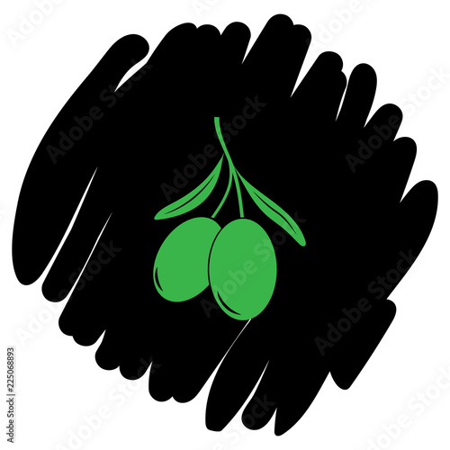 Olive icon vector illustration on black background