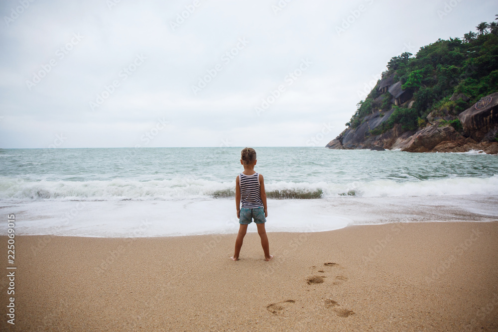 little boy in the sea in Thailand little boy in the sea in Thailand