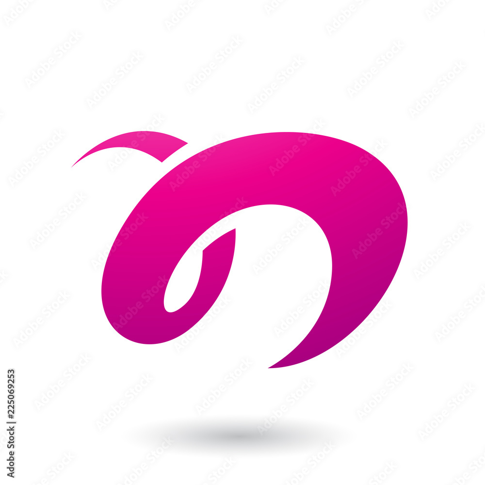 Magenta Curvy Fun Letter N Vector Illustration Magenta Curvy Fun Letter N Vector Illustration