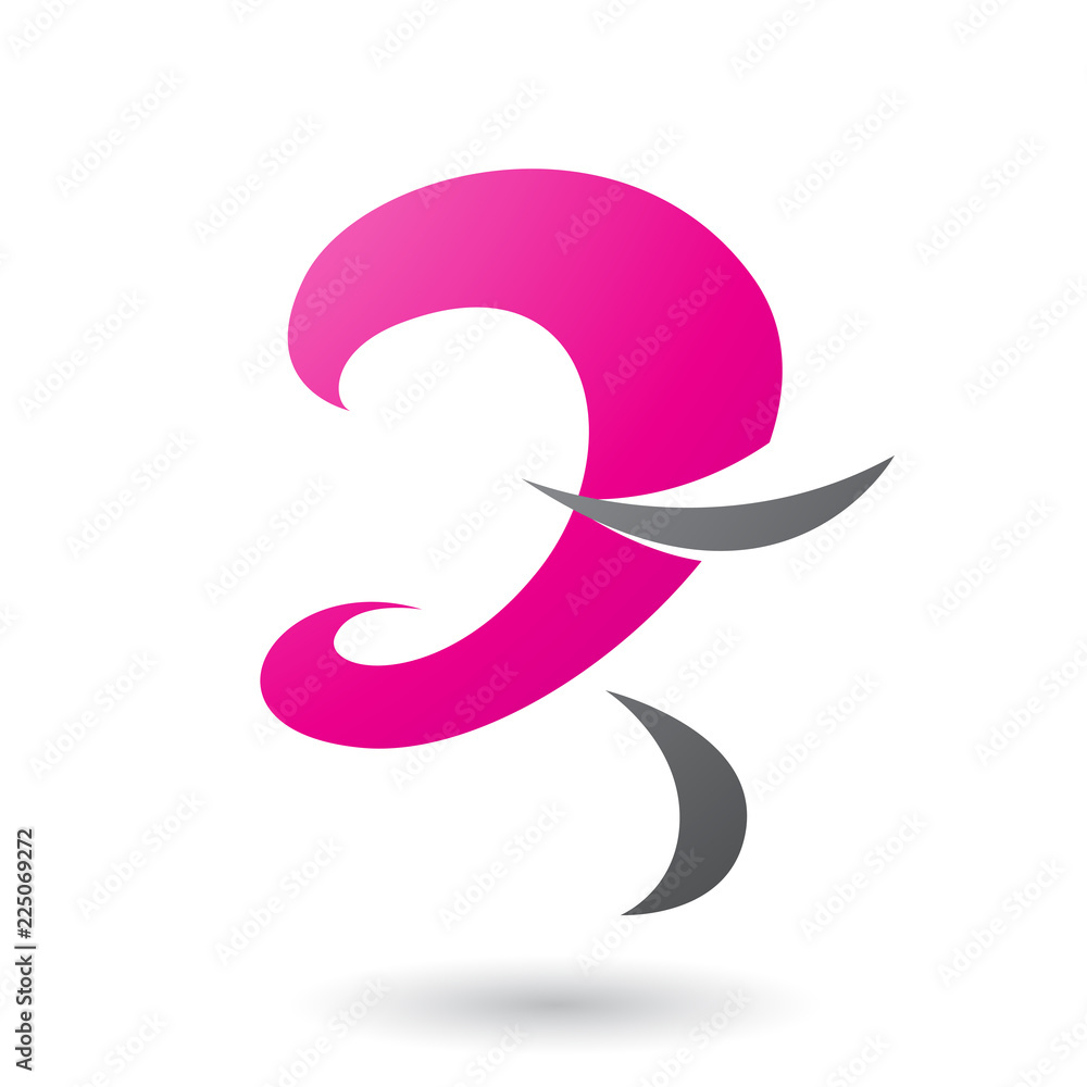 Magenta Curvy Fun Letter Z Vector Illustration Magenta Curvy Fun Letter Z Vector Illustration