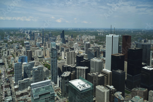 Photography Aerial view of downtown Toronto from the top of the CN tower - Toronto, Canada