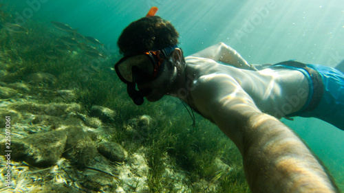 underwater exploration in a paradise island photo