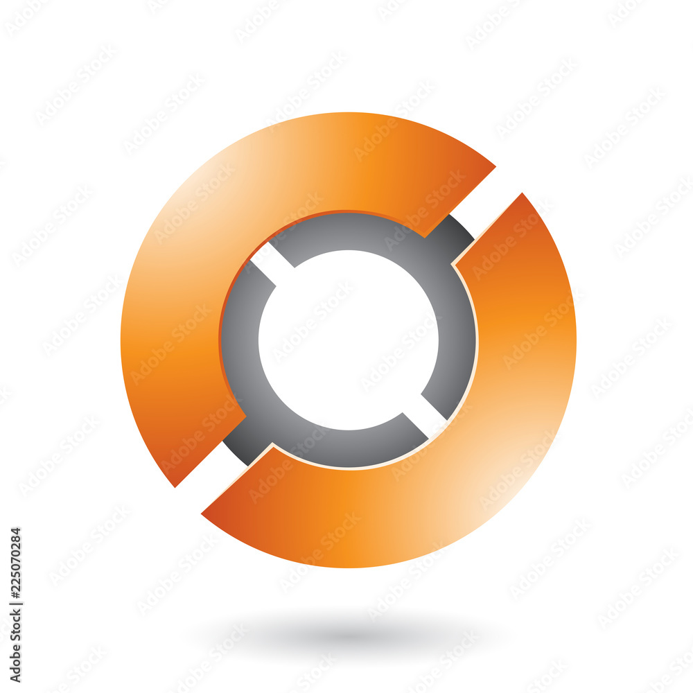 Orange Thick Futuristic Round Disk Vector Illustration Orange Thick Futuristic Round Disk Vector Illustration