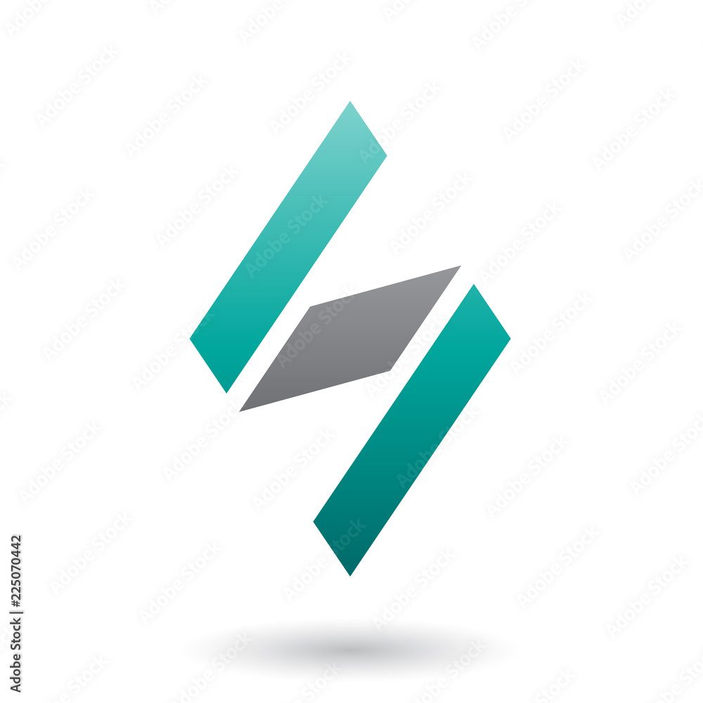 Persian Green and Black Diamond Shaped Letter S Vector Illustration Persian Green and Black Diamond Shaped Letter S Vector Illustration
