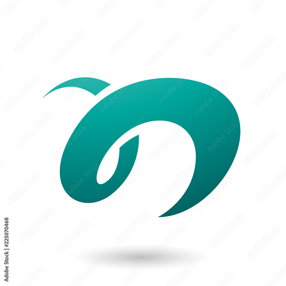 Persian Green Curvy Fun Letter N Vector Illustration Persian Green Curvy Fun Letter N Vector Illustration