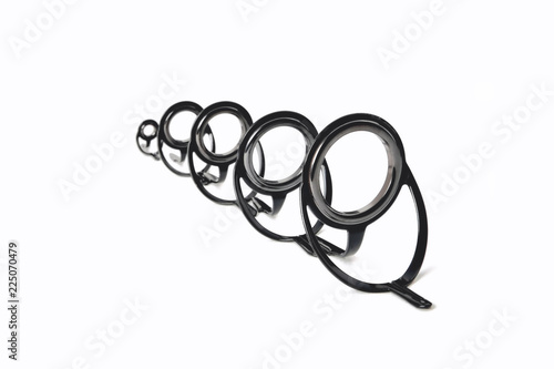 double leg bandage rings for fishing rods of various sizes close-up place for an inscription