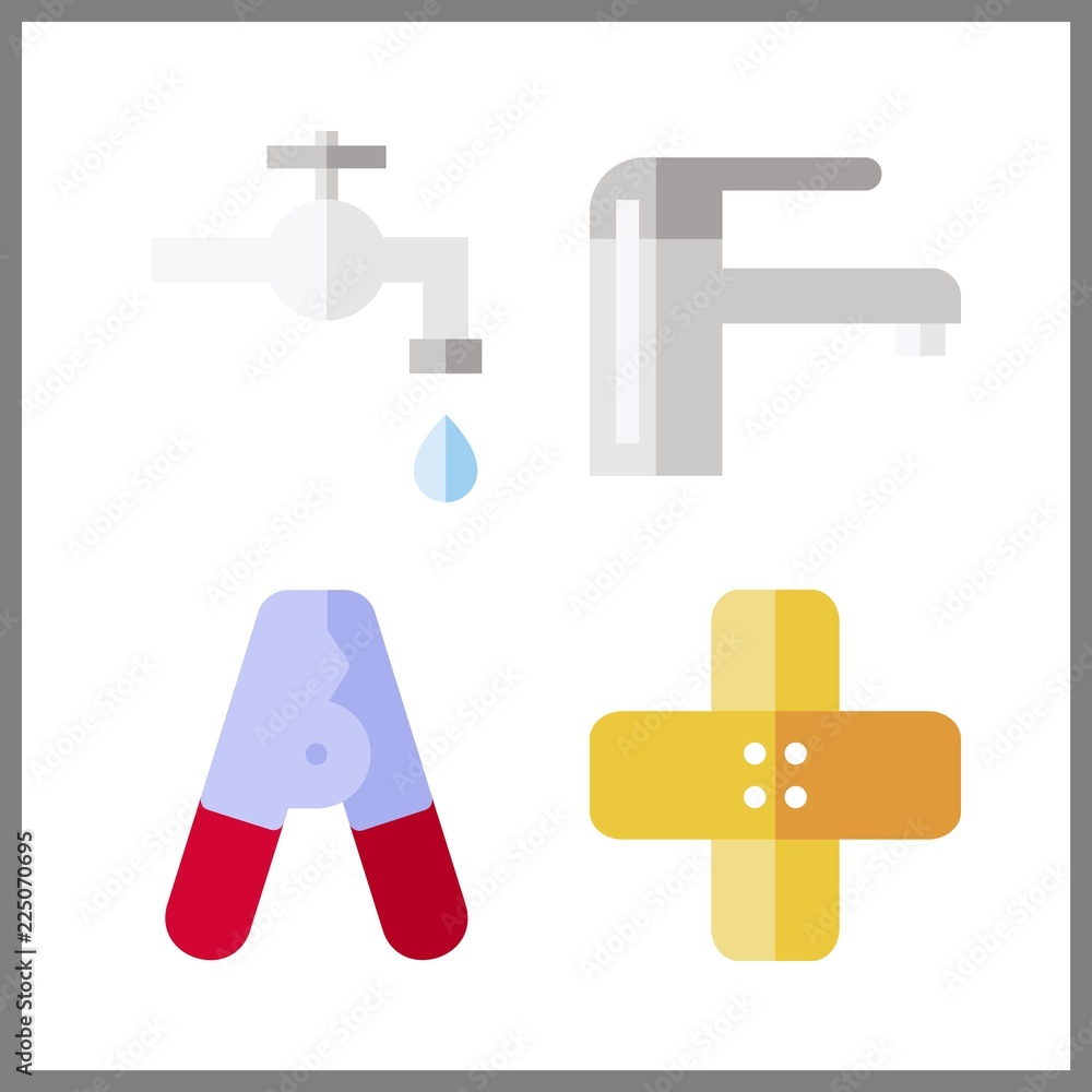 fix icon. plumbering and band aid vector icons in fix set. Use this illustration for fix works. fix icon. plumbering and band aid vector icons in fix set. Use this illustration for fix works.