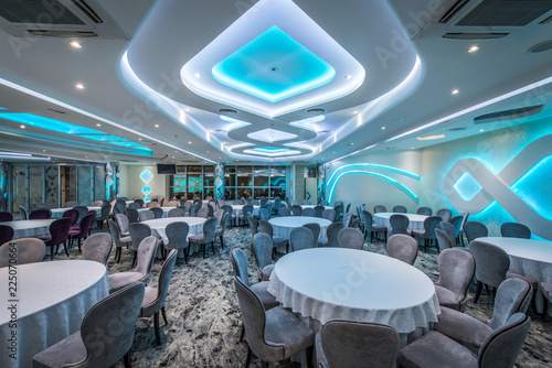 Photography Blue lightening ceiling in ceremonial hall