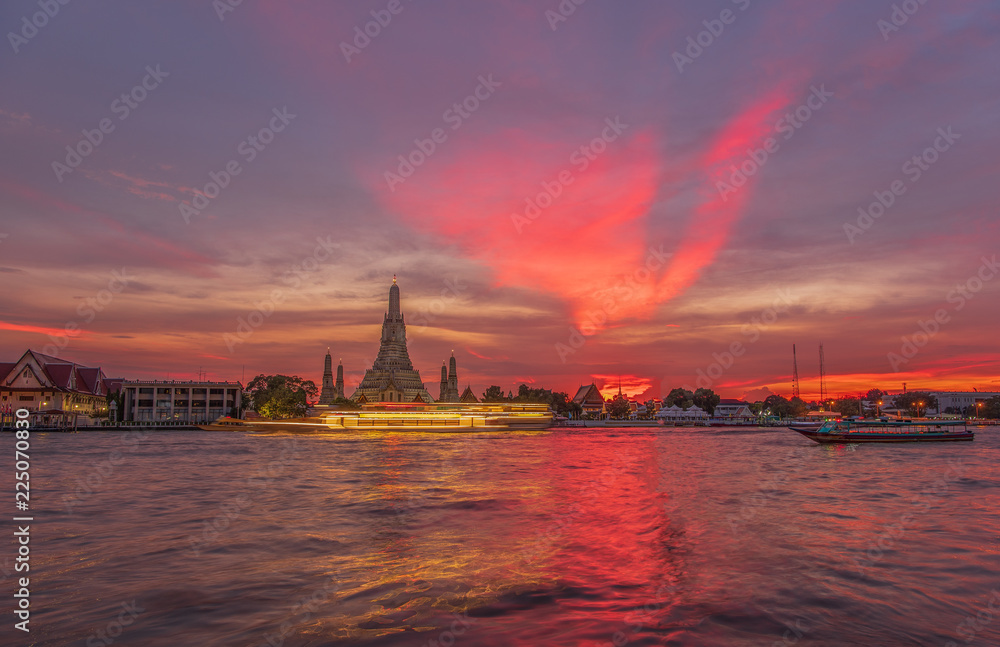 During Sunset , Chao phraya river side 