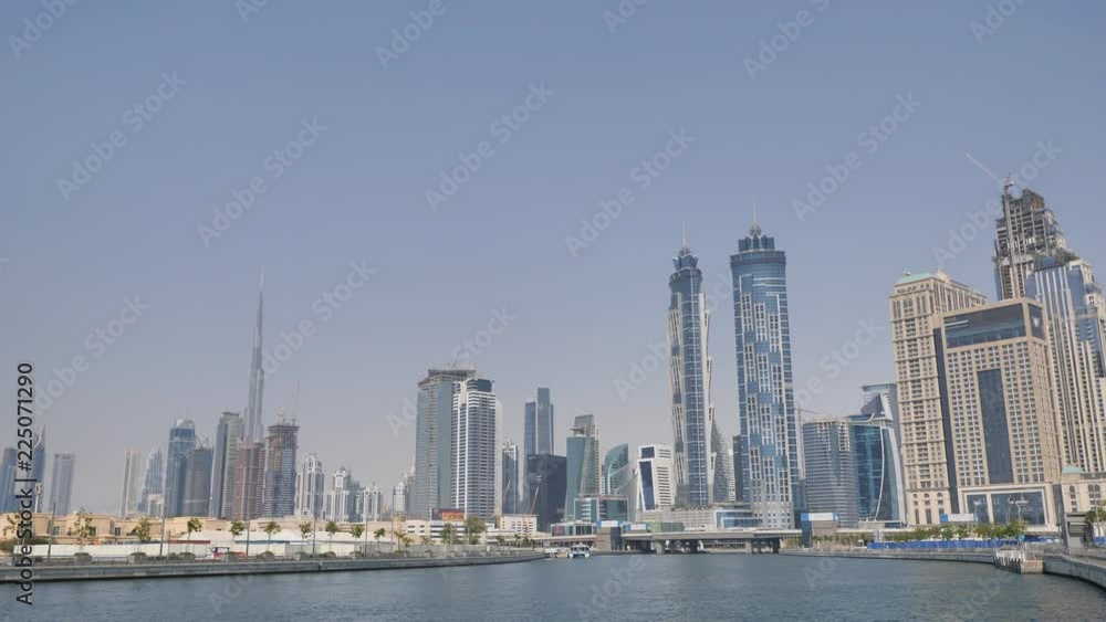Panorama of the city with skyscrapers from Dubai Greek district. Panorama of the city with skyscrapers from Dubai Greek district.