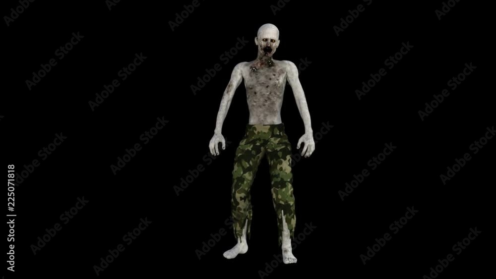 Military Zombie Male Coming Closer and Having an Impact Military Zombie Male Coming Closer and Having an Impact