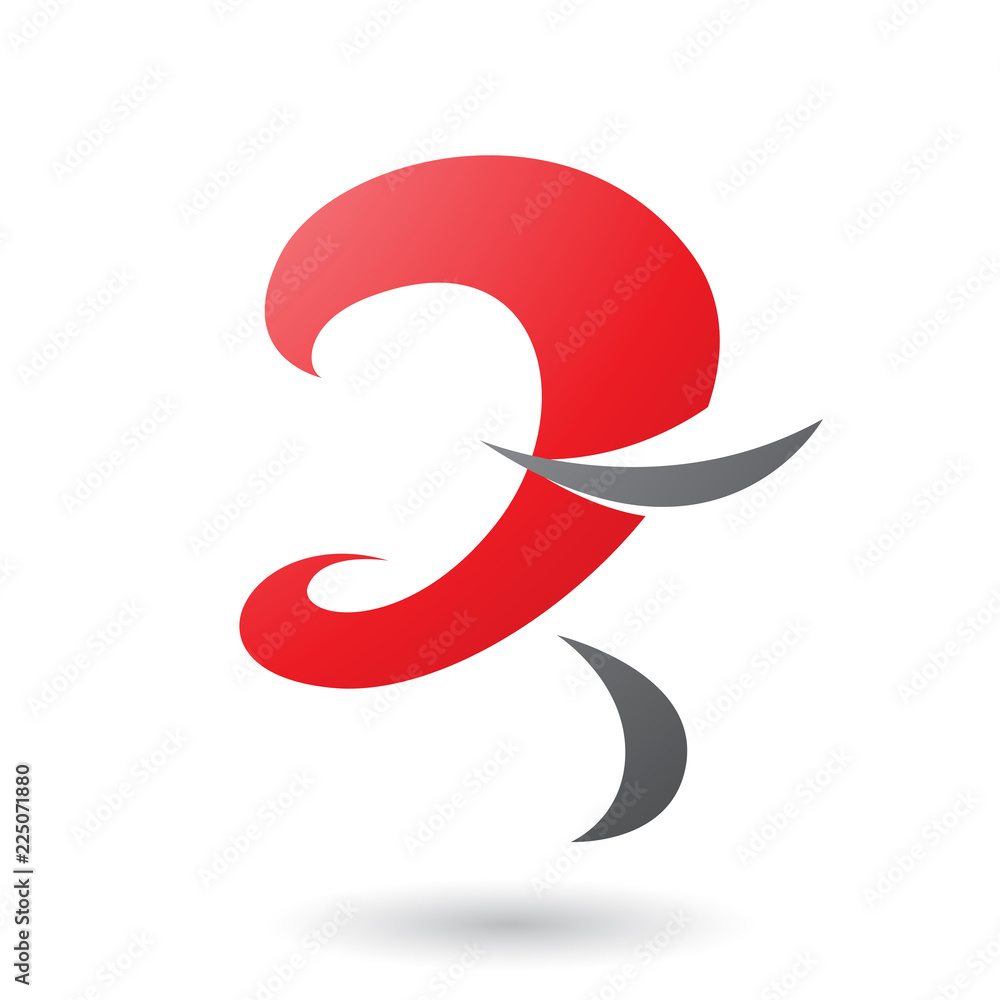 Red Curvy Fun Letter Z Vector Illustration Red Curvy Fun Letter Z Vector Illustration