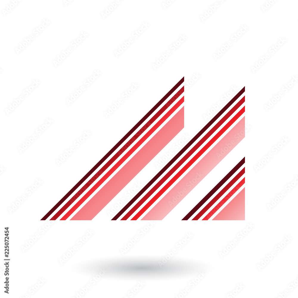 Red Letter M with Diagonal Retro Stripes Vector Illustration Red Letter M with Diagonal Retro Stripes Vector Illustration