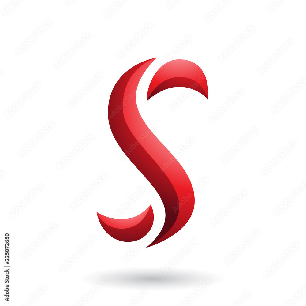 Red Snake Shaped Letter S Vector Illustration Stock Vector | Adobe Stock