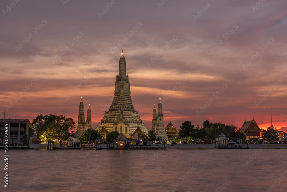 During Sunset , Chao phraya river side 