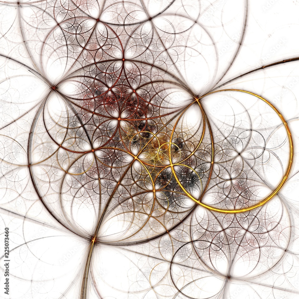 Fototapeta premium Beautiful Symmetrical fractal circles, digital artwork for creative graphic design