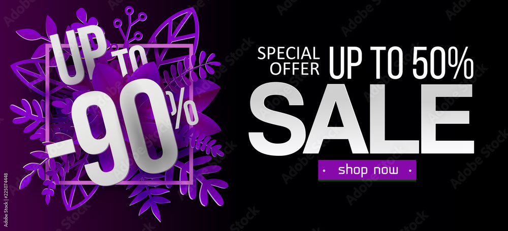 Fototapeta premium Sale with purple leaves