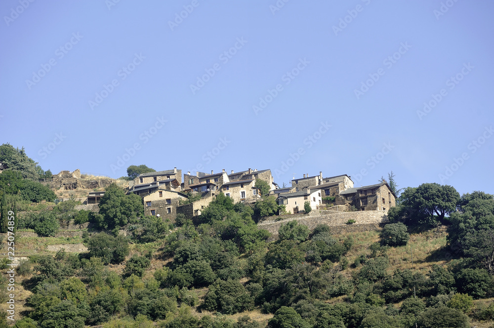 View of a small village in height in the mountain