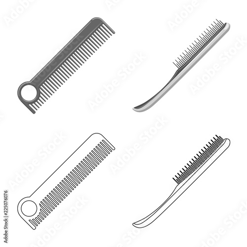 Vector design of brush and hair sign. Collection of brush and hairbrush vector icon for stock.