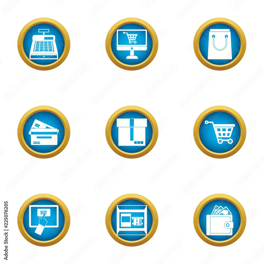 Online cart icons set. Flat set of 9 online cart vector icons for web isolated on white background Online cart icons set. Flat set of 9 online cart vector icons for web isolated on white background