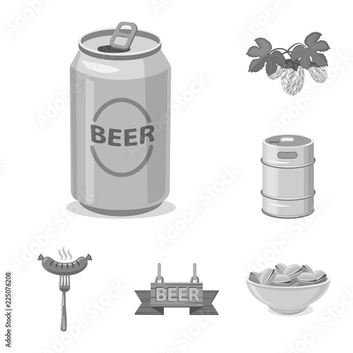 Vector design of pub and bar sign. Collection of pub and interior stock vector illustration.