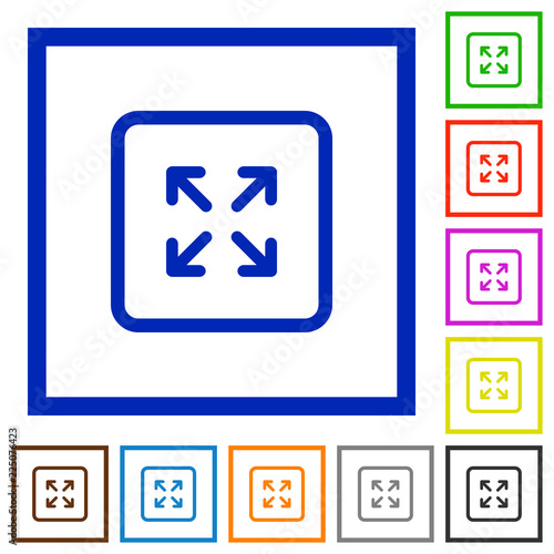 Enlarge object flat framed icons