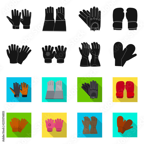 Isolated object of glove and winter sign. Set of glove and equipment vector icon for stock.