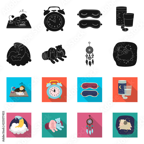 Vector design of dreams and night sign. Collection of dreams and bedroom vector icon for stock.