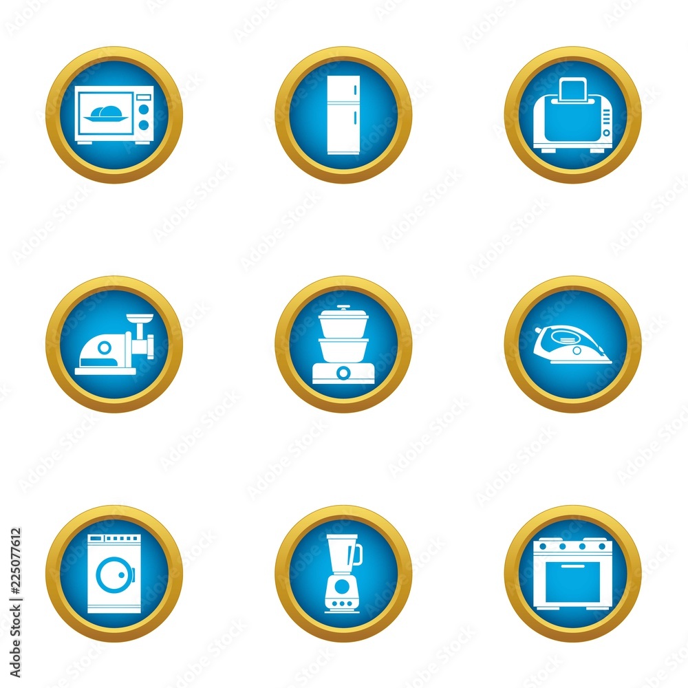 Cuisine icons set. Flat set of 9 cuisine vector icons for web isolated on white background Cuisine icons set. Flat set of 9 cuisine vector icons for web isolated on white background