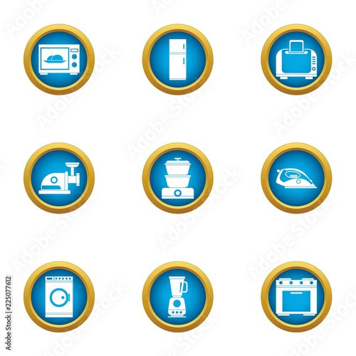 Cuisine icons set. Flat set of 9 cuisine vector icons for web isolated on white background