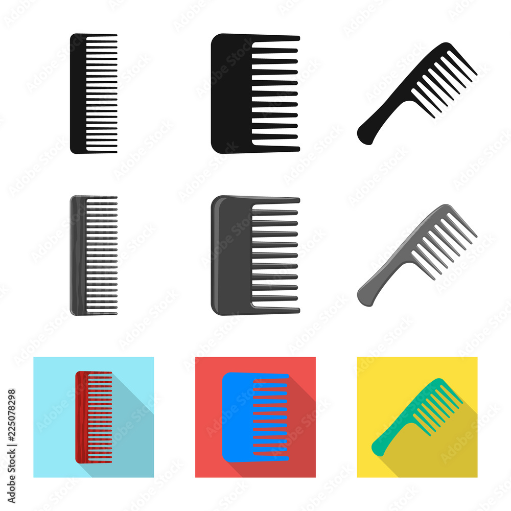 Vector design of brush and hair icon. Set of brush and hairbrush vector icon for stock. Vector design of brush and hair icon. Set of brush and hairbrush vector icon for stock.