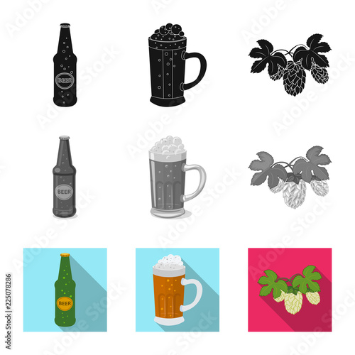 Vector design of pub and bar icon. Set of pub and interior stock symbol for web.