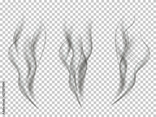 Smoke effect set. Vector smoke effects isolated on transparent background.