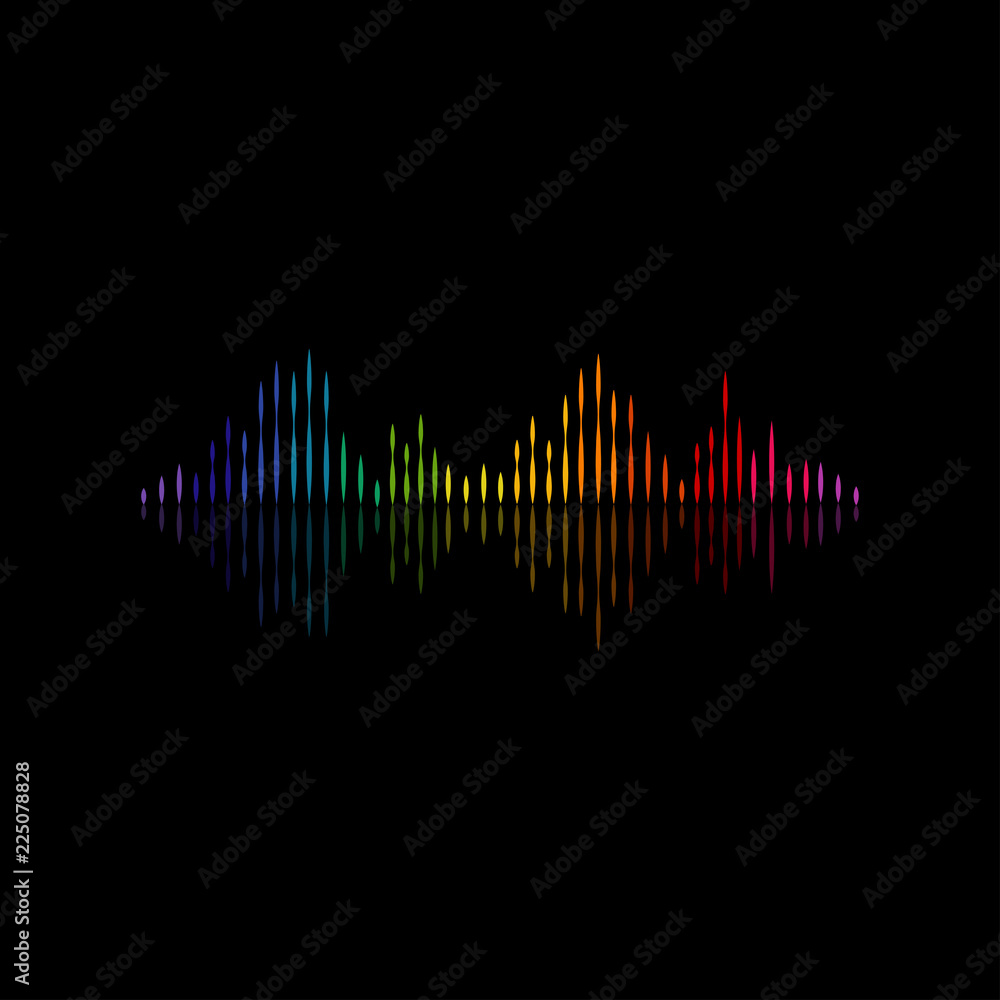 Rainbow sound on a black background vector Rainbow sound on a black background vector
